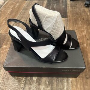 Vince Camuto Black Strappy Heels